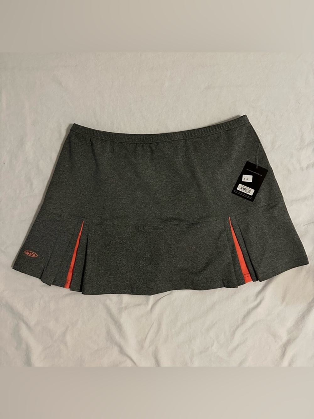 Bolle Women’s NWT Tennis Skirt Skort Size XL Gray Pink Pleated Pull On